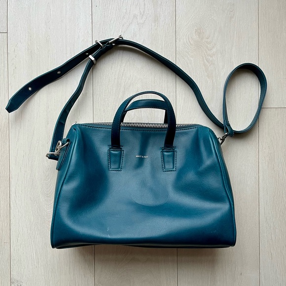 Matt & Nat Handbags - Matt and Nat Teal Vegan Handbag/Crossbody bowling bag